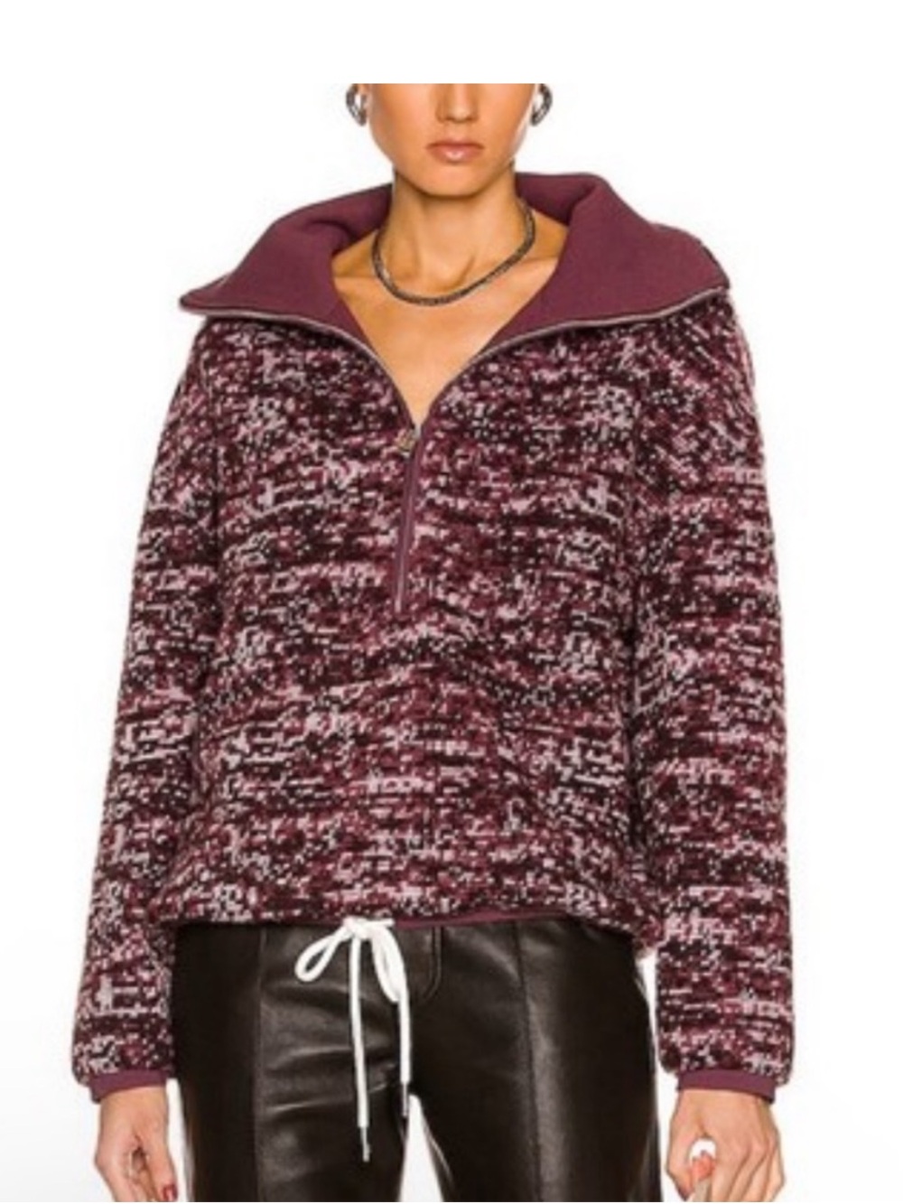Valley Multi-Colored Yarn Quarter Zip Pullover